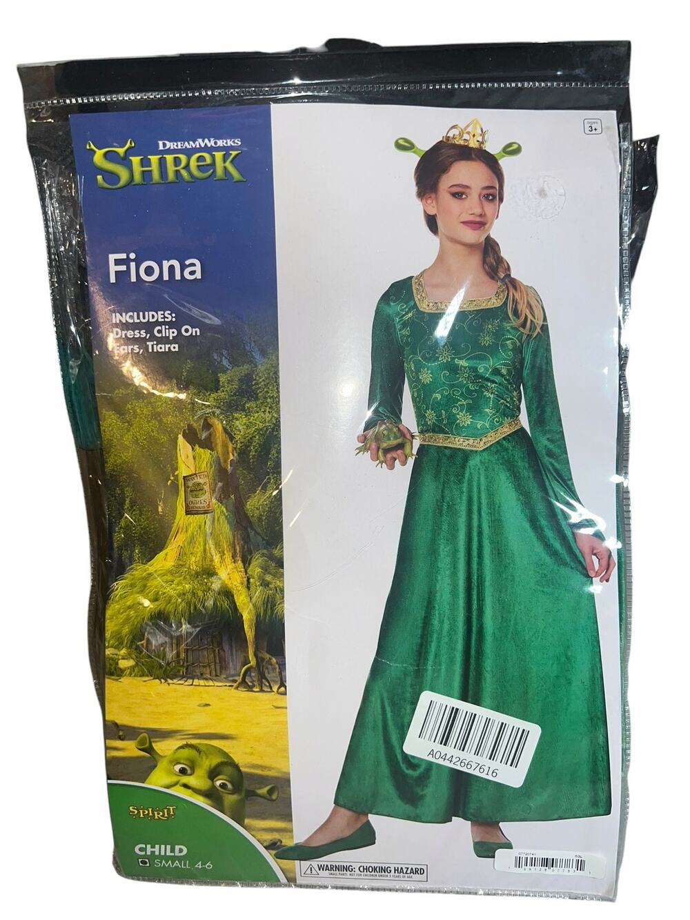 Fiona Shrek green DreamWorks child costume girl size small 4-6 spirit halloween